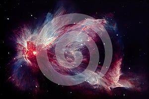 Deep space nebula in beautiful color clouds. Star explosion, space exploration, Generative Ai