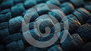 Deep Teal Woven Fabric Texture Close Up