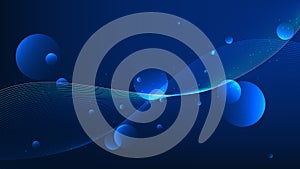 Deep Tech Data Wave Technology Background with Flowing Information Lines, Advanced Computing, Artificial Intelligence, Big Data