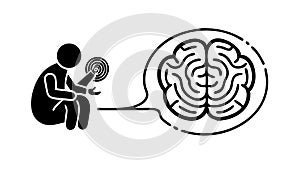 Deep Thinking Brainstorming Vector, Creative Problem Solving Graphic, vector design Generative AI