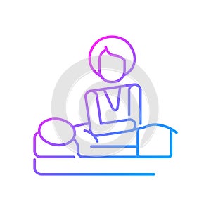 Deep tissue massage gradient linear vector icon