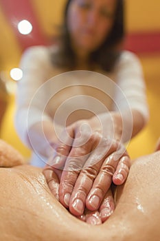 Deep tissue massage at a health and beauty spa