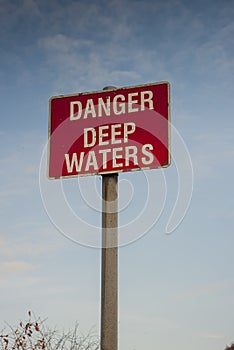 Deep water danger sign
