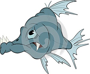 Deep-water fish. Cartoon