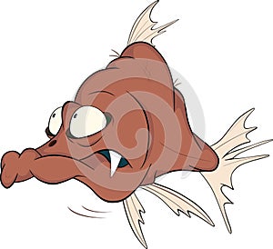 Deep water fish. Cartoon