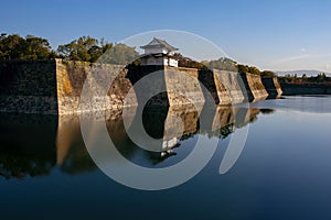 Deep water pool outside boundary of osaka castle japan