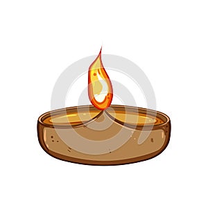 deepavali diwali lamp cartoon vector illustration