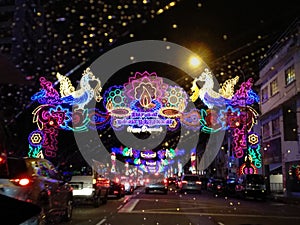 Deepavali diwali singapore lightup peacock