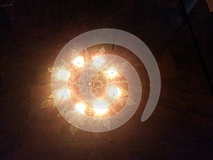 Deepawali Celebratoin with lights in home decoration himachal pradesh india