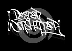 DEEPER WORSHIPPER graffiti tag style design photo