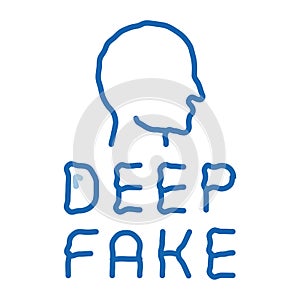 deepfake human face doodle icon hand drawn illustration