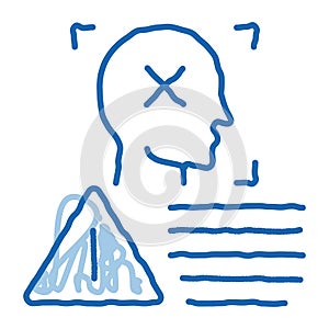 deepfake human profile doodle icon hand drawn illustration photo