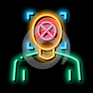 deepfake human silhouette neon glow icon illustration photo