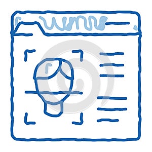 deepfake online scanner doodle icon hand drawn illustration