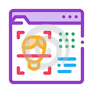 Deepfake online scanner icon vector outline illustration