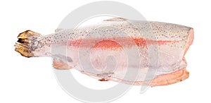 Deepfrozen gutted and headless rainbow trout photo