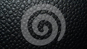 Deeply textured black leather, fine grain visible , fabric, shiny, tough