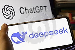 DeepSeek. Artificial intelligence. CHATGPT. Artificial intelligence chat. Application design.