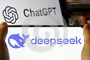 DeepSeek. Artificial intelligence. CHATGPT. Artificial intelligence chat. Application design.