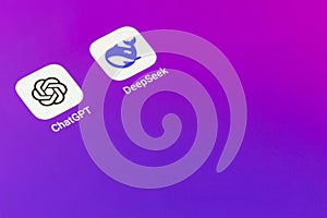 DeepSeek. Artificial intelligence. CHATGPT. Artificial intelligence chat. Application design.