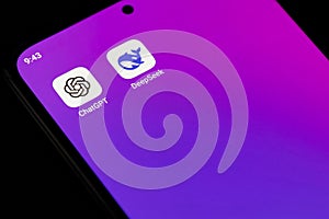 DeepSeek. Artificial intelligence. CHATGPT. Artificial intelligence chat. Application design.