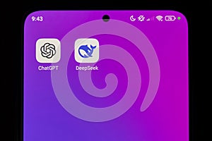 DeepSeek. Artificial intelligence. CHATGPT. Artificial intelligence chat. Application design.