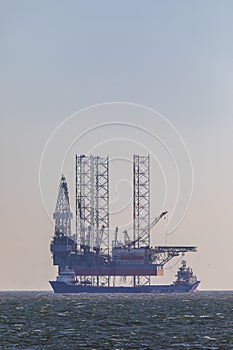 Deepwater oil platform on the open sea