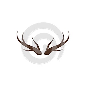 Deer antler logo vector icon illustration