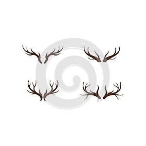 Deer antler logo vector icon illustration