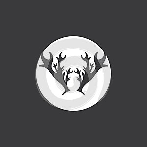 Deer Antlers Logo Template Illustration Design