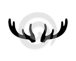Deer antlers on a white background. illustration. Icon