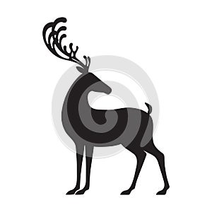 Deer black vector illustration elk silhouette