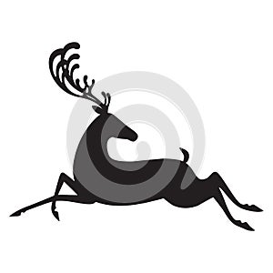 Deer black vector illustration elk silhouette