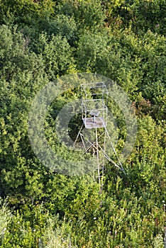 Deer Blind in Woods Used by a Deer Hunter, Hunting