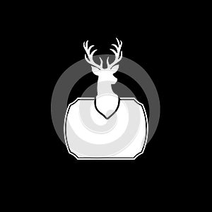 Deer on board icon isolated on dark background