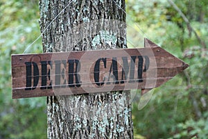 Deer camp sign