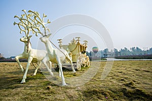 Deer car and hot air balloon