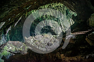 Deer cave landscape interior at Gunung Mulu national park. Sarawak