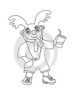 deer wits coffe childrens coloring photo