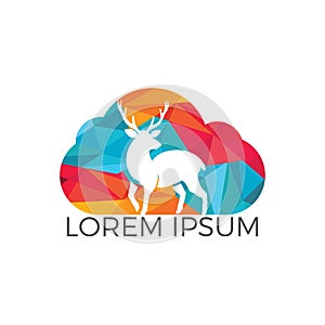 Deer cloud shape logo design.