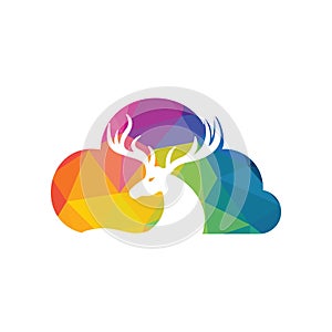 Deer cloud shape logo design.