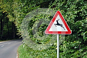 Deer crossing sign