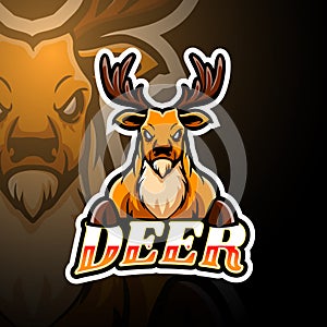 Deer esport logo mascot design