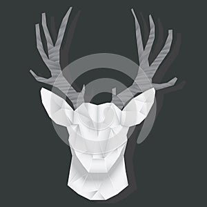 deer face origami. Vector illustration decorative design