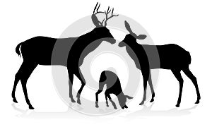 Deer Family Silhouettes