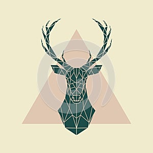 Deer green geometric sign.