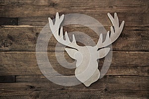Deer head with antler for christmas decoration photo
