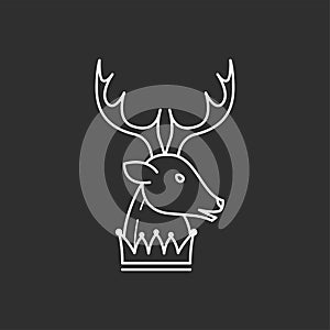 Deer head and crown