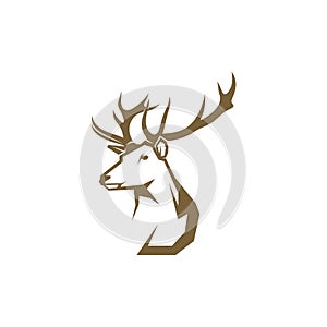 Deer head design vector illustration, Creative Deer head logo design concept template, symbols icons