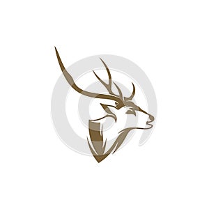 Deer head design vector illustration, Creative Deer head logo design concept template, symbols icons